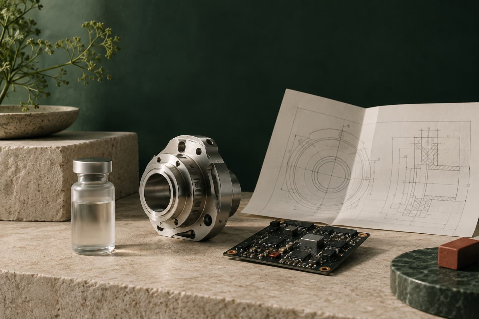 Precision engineering, laboratory and software objects representing Yepanoff’s specialist industries