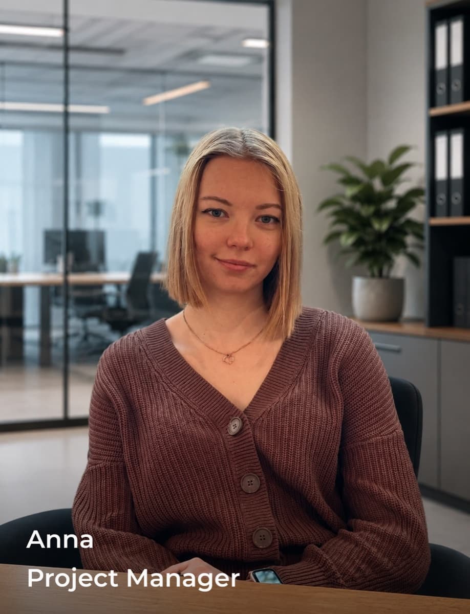 Portrait of Anna, Project Manager at Yepanoff